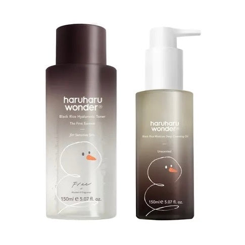 Haruharu Wonder Limited Edition Black Rice Oil Cleanser + Toner winter set