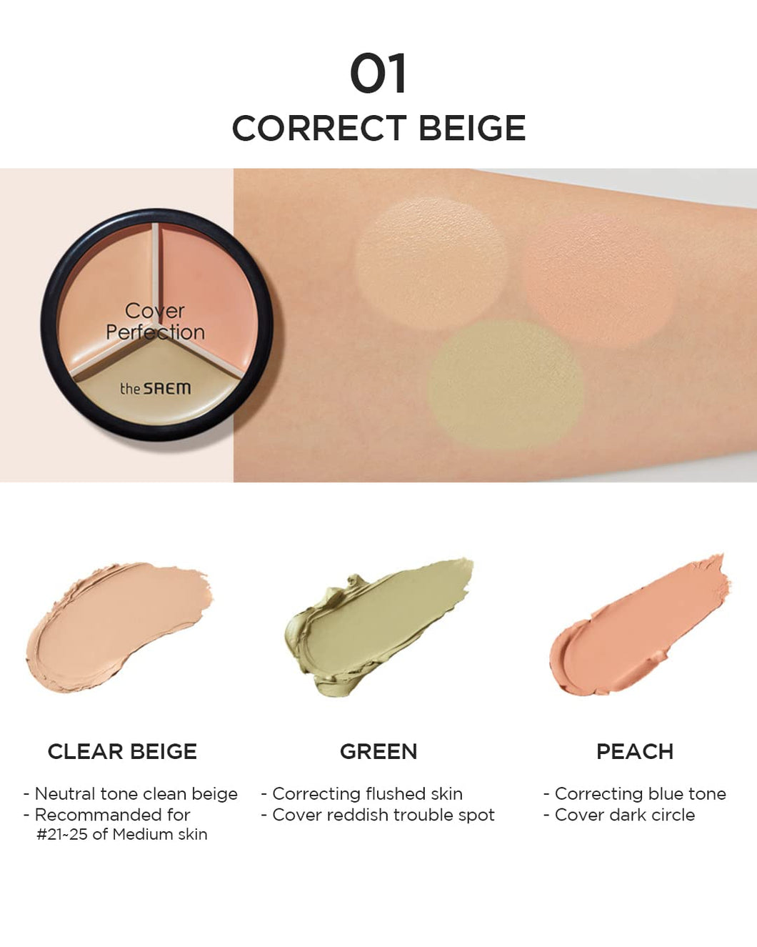 The Saem Cover Perfection Triple Pot Concealer